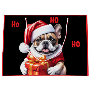 Grand Sac Cadeau Bouledogue français Noël French Bulldog