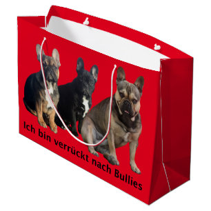 Grand Sac Cadeau Bouledogue français Noël French Bulldog
