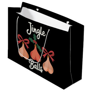 Grand Sac Cadeau Boules de Noël Humour Adulte Xmas Sarcastique 