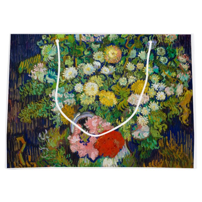 Grand Sac Cadeau Bouquet de fleurs dans un Vase, Van Gogh (Devant)