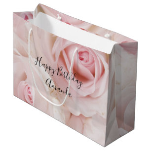 Grand Sac Cadeau Bouquet Elégant Roses Roses Roses Roses vintages A
