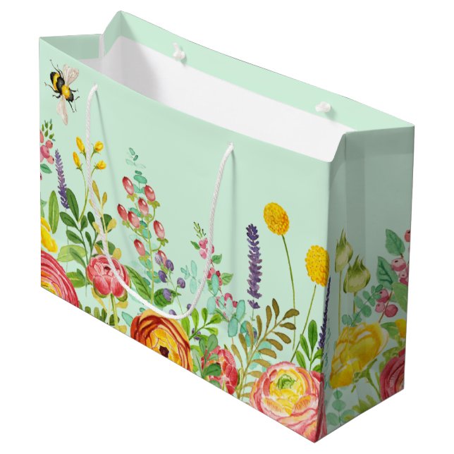 Grand Sac Cadeau Bourdonnement de jardin (Devant Angle)