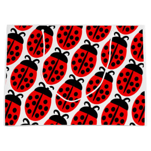 Grand Sac Cadeau Bouton rouge mignon