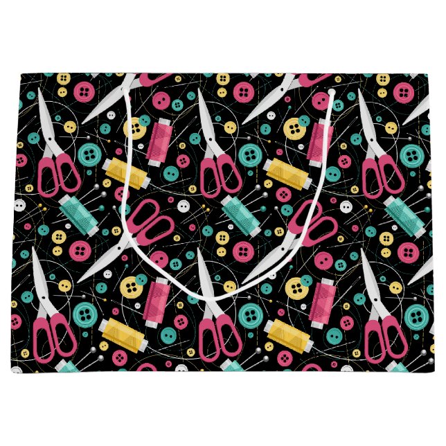 Grand Sac Cadeau Boutons Et Boutons (Devant)