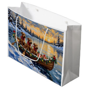 Grand Sac Cadeau Bouvier des Flandres Bateau de Noël Vacances