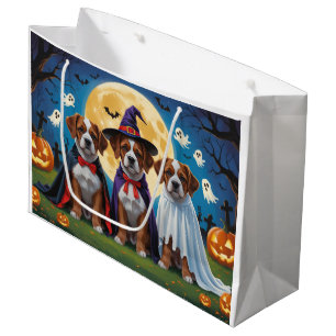 Grand Sac Cadeau Bouviers Des Flandres Chiens Citrouille Halloween 