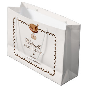 Grand Sac Cadeau Bow Espresso Martini café Bridesmaid Merci