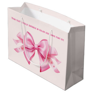 Grand Sac Cadeau Bow sur Barbiedoll tendance Blush rose