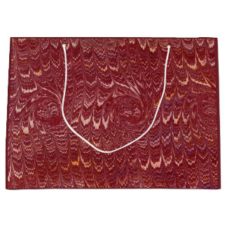 Grand Sac Cadeau brick red marble print
