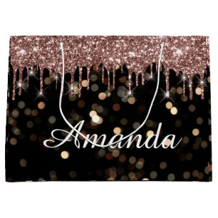 Grand Sac Cadeau Bridal Confetti Luxury Rose Parties scintillant No