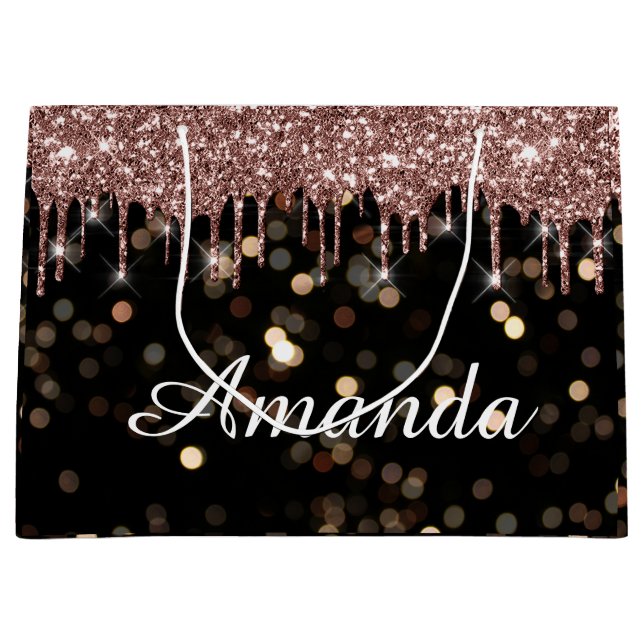 Grand Sac Cadeau Bridal Confetti Luxury Rose Parties scintillant No (Devant)