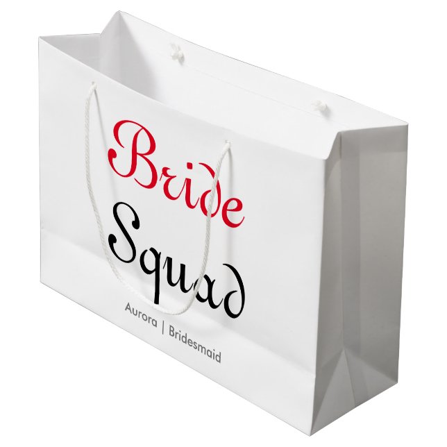 Grand Sac Cadeau Bridesmaid Party de brigade de bachelorette (Devant Angle)
