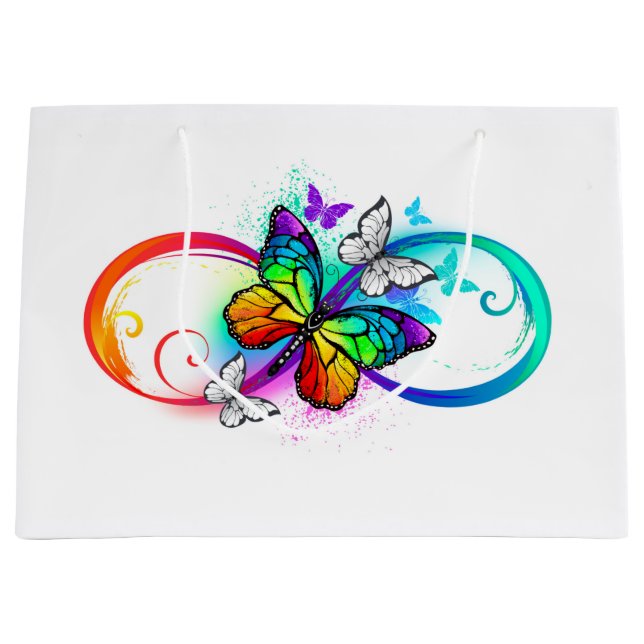 Grand Sac Cadeau Bright infinity with rainbow butterfly (Devant)
