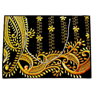 Grand Sac Cadeau Broderie arabe