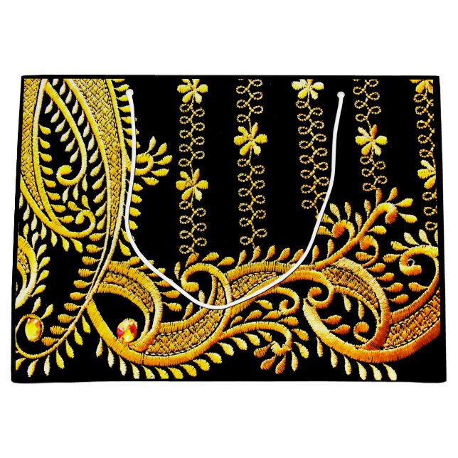 Grand Sac Cadeau Broderie arabe (Devant)
