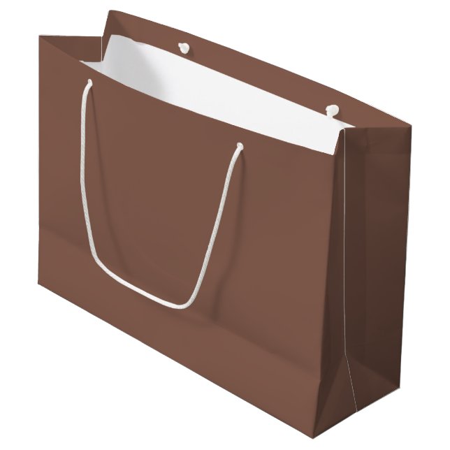 Grand Sac Cadeau Bronze Brown couleur solide (Devant Angle)