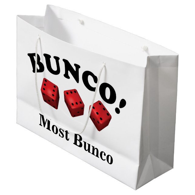 Grand Sac Cadeau Bunco Dice Cadeau La plupart Bunco (Devant Angle)