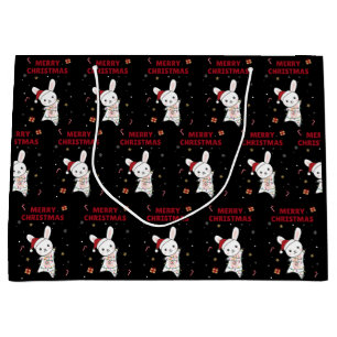 Grand Sac Cadeau Bunny Merry Christmas Winter Animals Rabbits