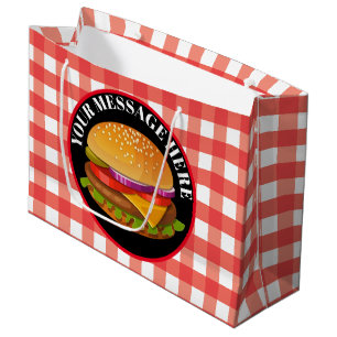 Grand Sac Cadeau Burger fromage mignon ajouter message party
