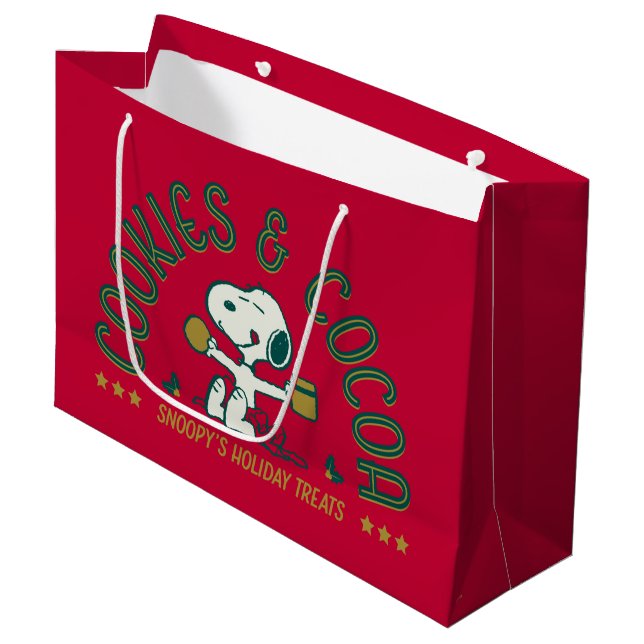 Grand Sac Cadeau cacahuètes | Cookies et cacao Snoopy (Devant Angle)