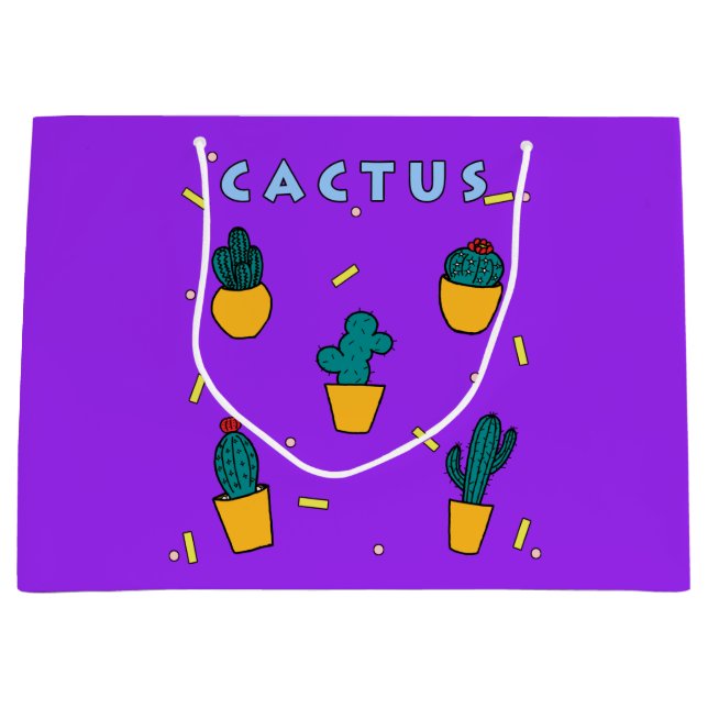 Grand Sac Cadeau Cactus (Devant)