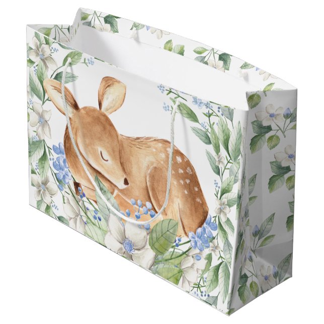 Grand Sac Cadeau Cadeau bébé Shower Garçon Cerf (Dos Angle)