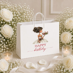 Grand Sac Cadeau Cadeau d'anniversaire drôle de femme branchée écri