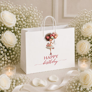 Grand Sac Cadeau Cadeau d'anniversaire écriture Bourgogne pour femm