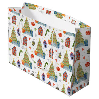 Grand Sac Cadeau Cadeau d'hiver de Noël Bâton de bonbon