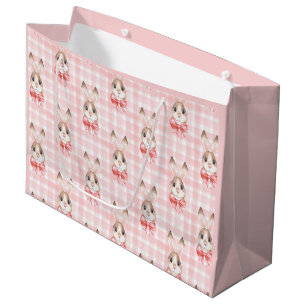 Grand Sac Cadeau Cadeau lapin rose lapin