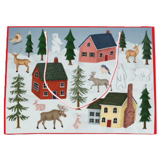 GRAND SAC CADEAU CADEAU VILLAGE EN NEIGE