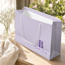 Cadeaux de monogramme à carreaux pastel orchidée
