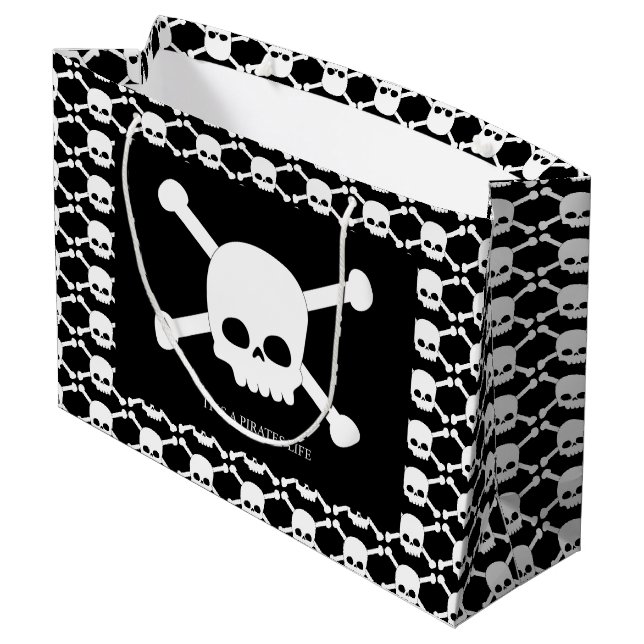 Grand Sac Cadeau Calaveras Its a pirates life, fiesta pirata (Dos Angle)