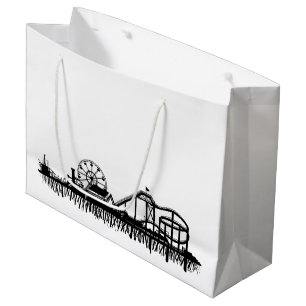 Grand Sac Cadeau California Père Noël Monica CA Pier Beach Ferris W