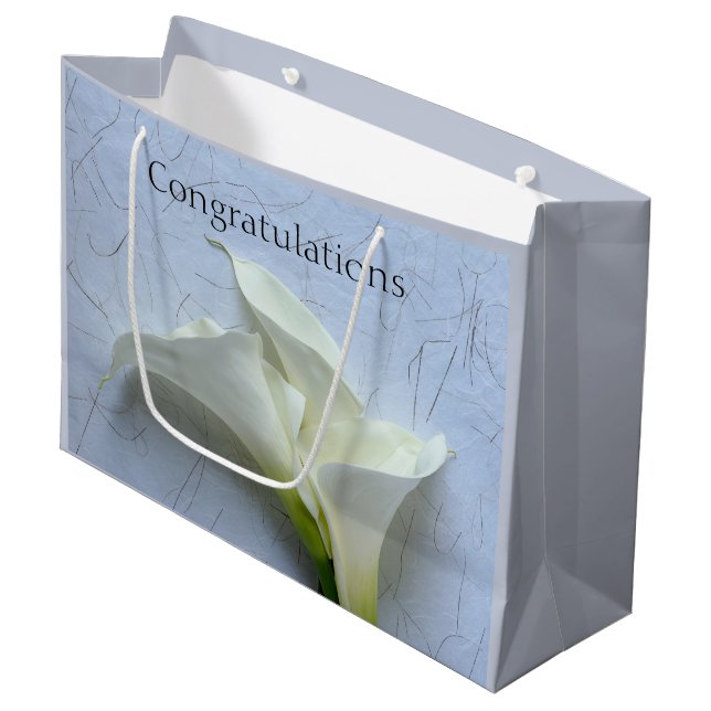 Grand Sac Cadeau Calla lilies on decorative background (Devant Angle)
