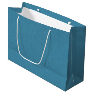 Grand Sac Cadeau Calme & simple Fond texturé en lin bleu