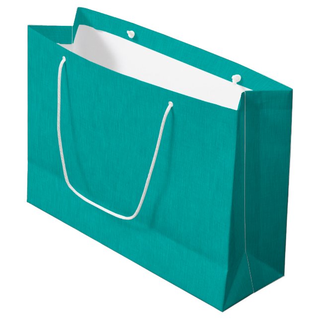 Grand Sac Cadeau Calme & simple Fond texturé turquoise (Devant Angle)