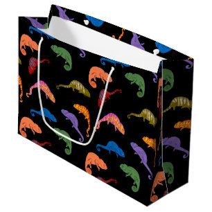 Grand Sac Cadeau Caméléons Reptiles Colorés Lézards Enfants 