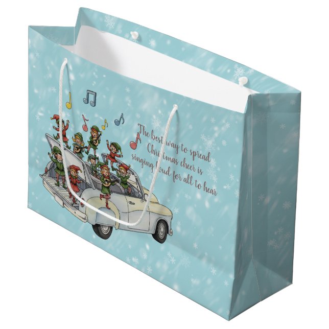Grand Sac Cadeau Camion de lutins chanteurs (Devant Angle)