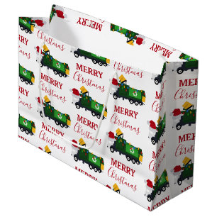 Grand Sac Cadeau Camion de recyclage de Noël