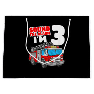 Grand Sac Cadeau Camion d'incendie 3 ans pompier 3e anniversaire