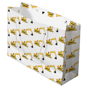 Grand Sac Cadeau Camions de construction d'excavateurs