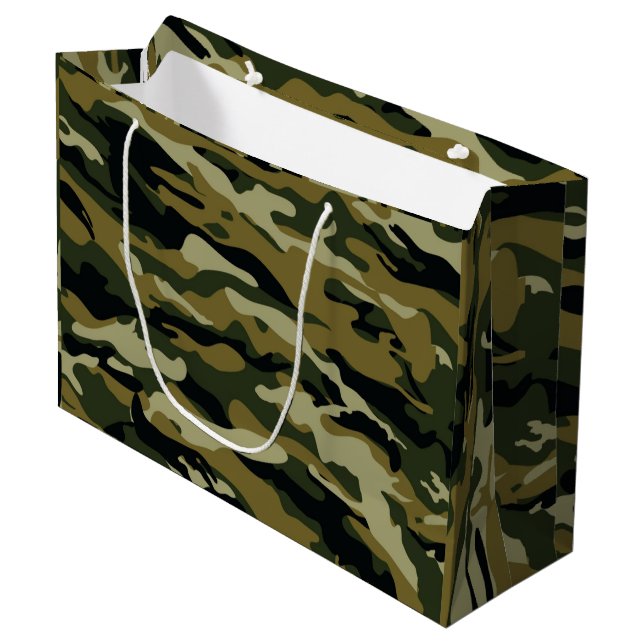 Grand Sac Cadeau Camo (Devant Angle)