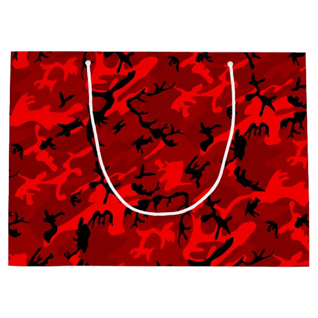 Grand Sac Cadeau Camo rouge cool (Devant)