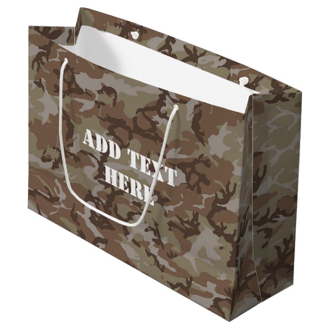 Grand Sac Cadeau Camouflage militaire du désert de Woodland (Devant Angle)