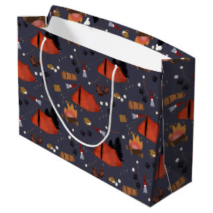 Grand Sac Cadeau Camping Extérieur Aventure Été Feu de camp