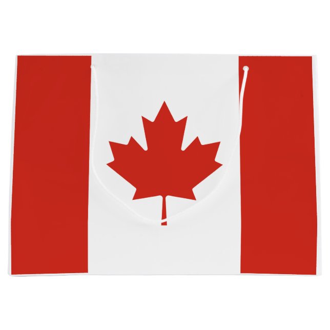 Grand Sac Cadeau Canadian Flag (Maple Leaf) (Canada) (Devant)