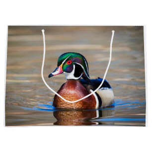 Grand Sac Cadeau Canard à bois dans un étang