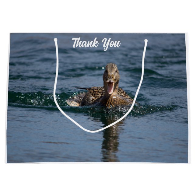 Grand Sac Cadeau Canard avec le bec ouvert            (Devant)