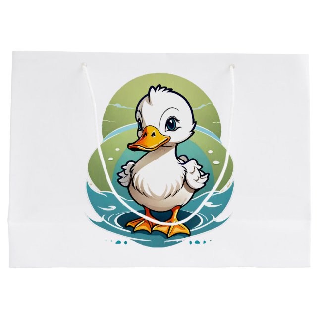 Grand Sac Cadeau canard-blanc (Dos)